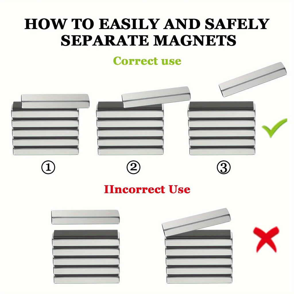 40x10x5（10pcs）Magnet for Office and Tool Storage, Storage Magnet, Map Magnet, Drawer Closure Magnet