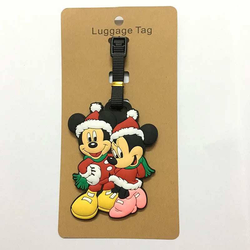 Classic Mickey Mouse Travel Accessories Luggage Tag Silica Gel Suitcase ID Addres Holder Baggage Boarding Tag Portable Label
