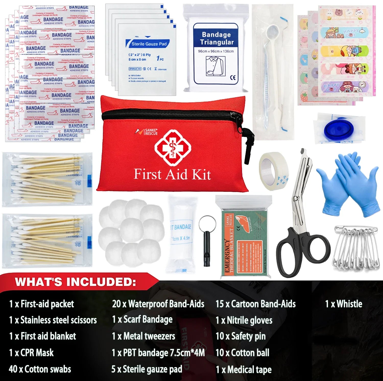 First Aid Kit 26-401 Piece All-Purpose Tactical  Emergency Kit  In The Car Military Acessories Survival Kits Camping Medical Bag