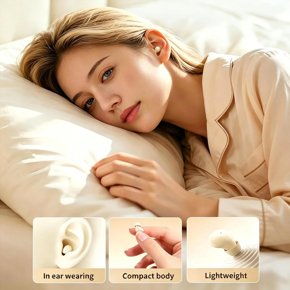 Sleeper Wireless Headphones 5.4, Lightweight Mini Earplugs Style with Noise Reduction, Invisible Comfort for Sleeping & Office