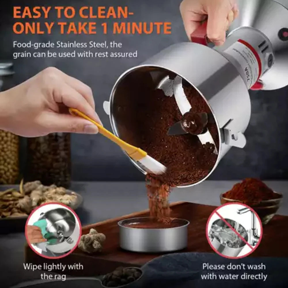 4200W Herb Grain Spice Cereal Grinder Machine 2500g Electric Grain Mill Grinder for Dry Herbs Grains Spices Cereals Coffee Corn