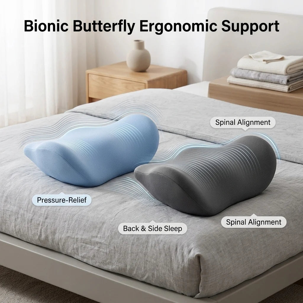 Lumbar Support Cushion Sleep Lumbar Pillow Ergonomic Back SupportSoft Comfortable Memory Cotton Lumbar Pain Relief Relex Body