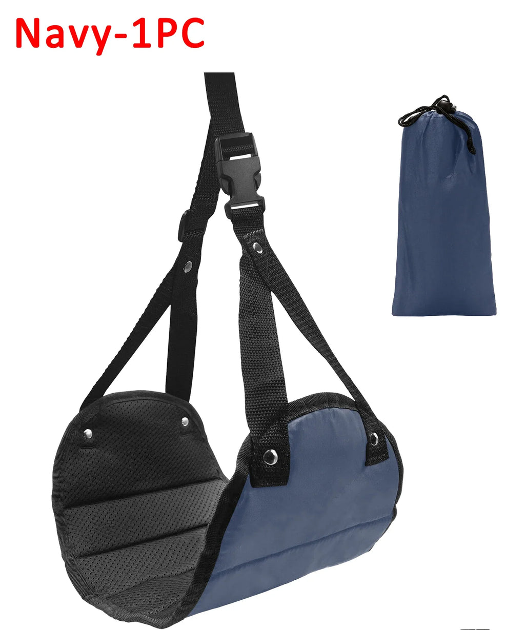 Portable Adjustable Leg Hammock with Comfortable Foot Rest for Airplane Office and Car Travel Support and Relaxation