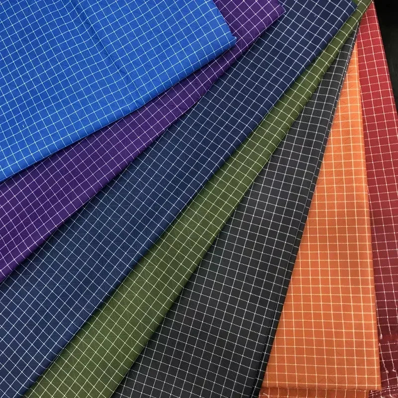 210D Waterproof Plaid Fabric UHMWPE Blended Nylon Material Ultra Light Gridstop for Outdoor Backpack Tent Costume DIY 90x150cm