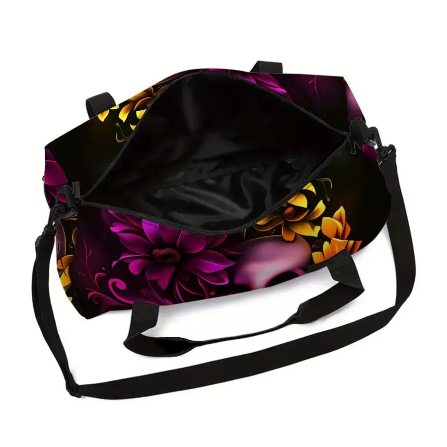 Skull Print Large Capacity Luggage Bag for Boy/Girl Best Gift 2D Cartoon Travel Duffels Outdoor Fitness Bag for Children