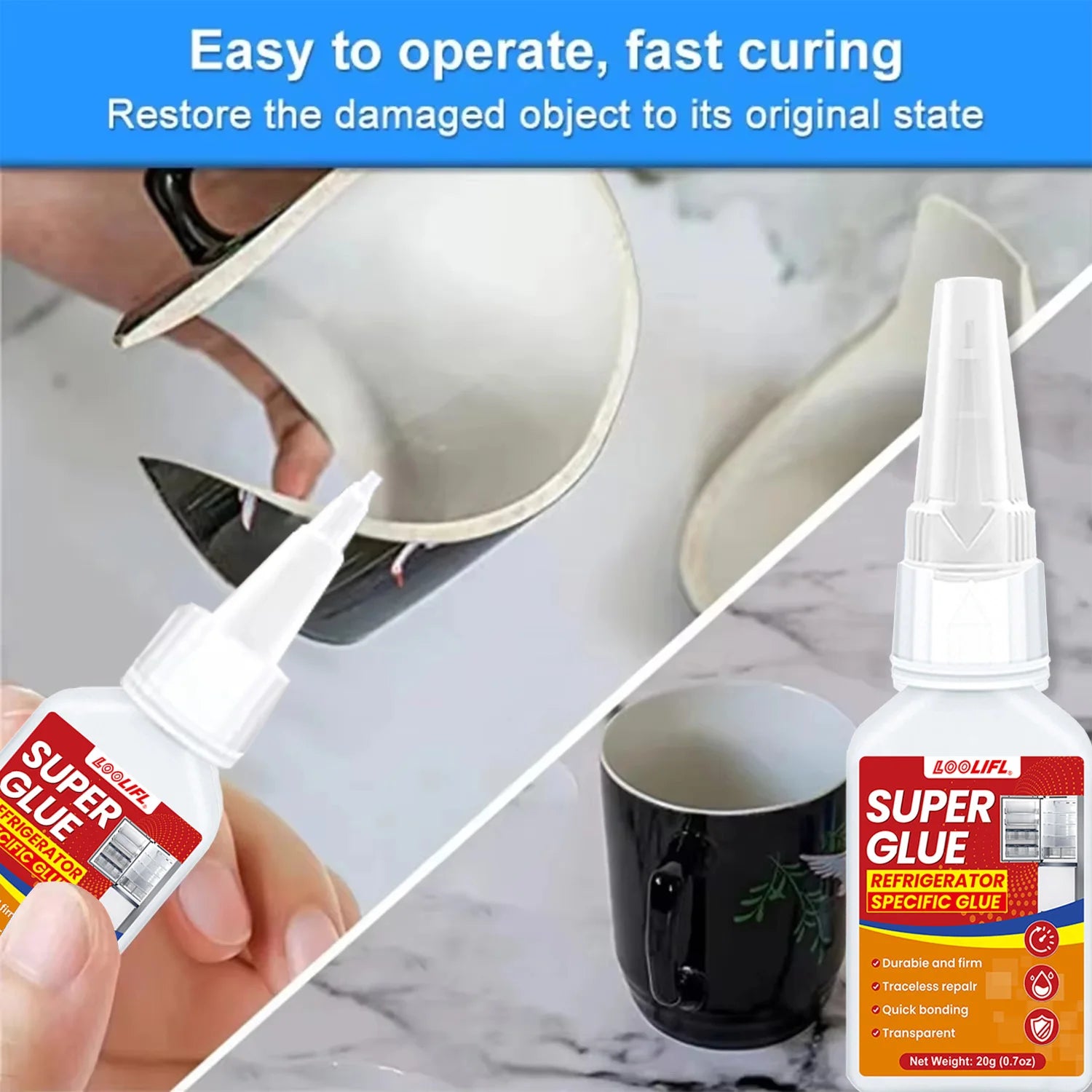 1-10PCS Super Glue Super Strong Adhesive, Suitable for Instant Transparent Adhesive of Plastics, Metals, Wood, Crafts, Glass, Ce