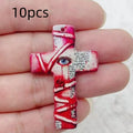 10pcs Halloween Acrylic Cross Ghost Earrings Necklace Accessories DIY Crafts Pendant