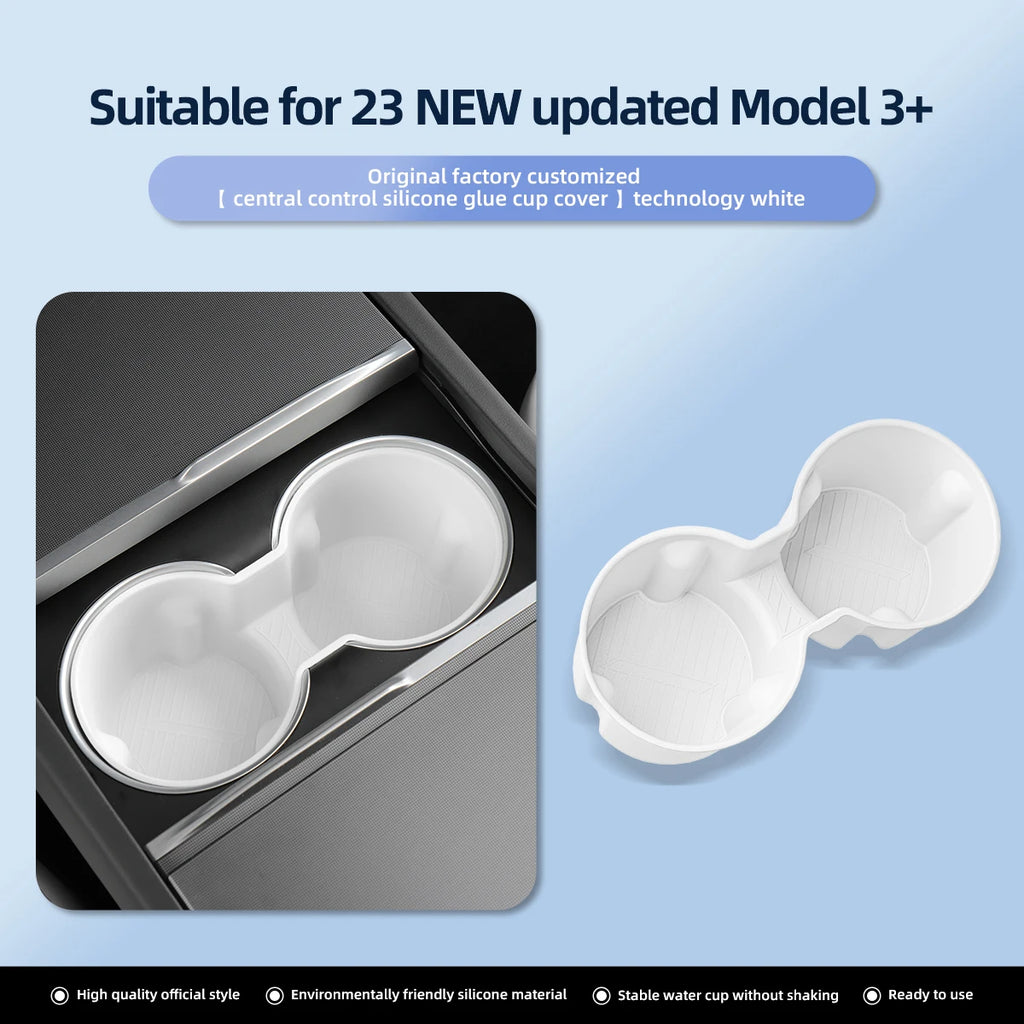 LUCKEASY for Tesla Model 3 Highland 2024-2026 Central Console Water Cup Holder Interior Accessories Drinks Holder Storage Case