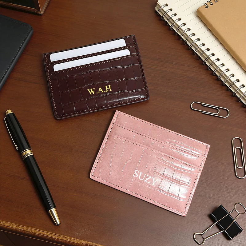 Fashion Crocodile Pattern Leather Passport Holder Custom Name Travel Luggage Tag Engrave Initials Retro Luxury Card Holder Gift