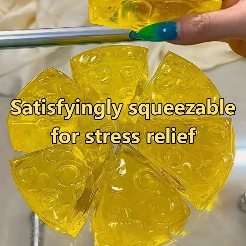 Squishy Honey Cheese Square Fidgets Toys Super Soft Mochi Cheese Squeeze Toy Funny Anti-stress Sensory Toy for Adults Gifts