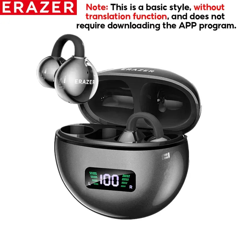 ERAZER XF55 Bluetooth V6.0 AI Earphones Noise Redution OWS Ear clip Headsets Wireless Headphones Translator Earbuds Longlife