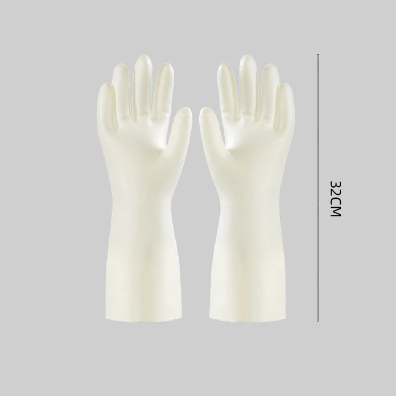 White Nitrile Gloves Extended And Durable Gloves For Kitchen Washing Waterproof Household Cleaning Tools Home Accessories