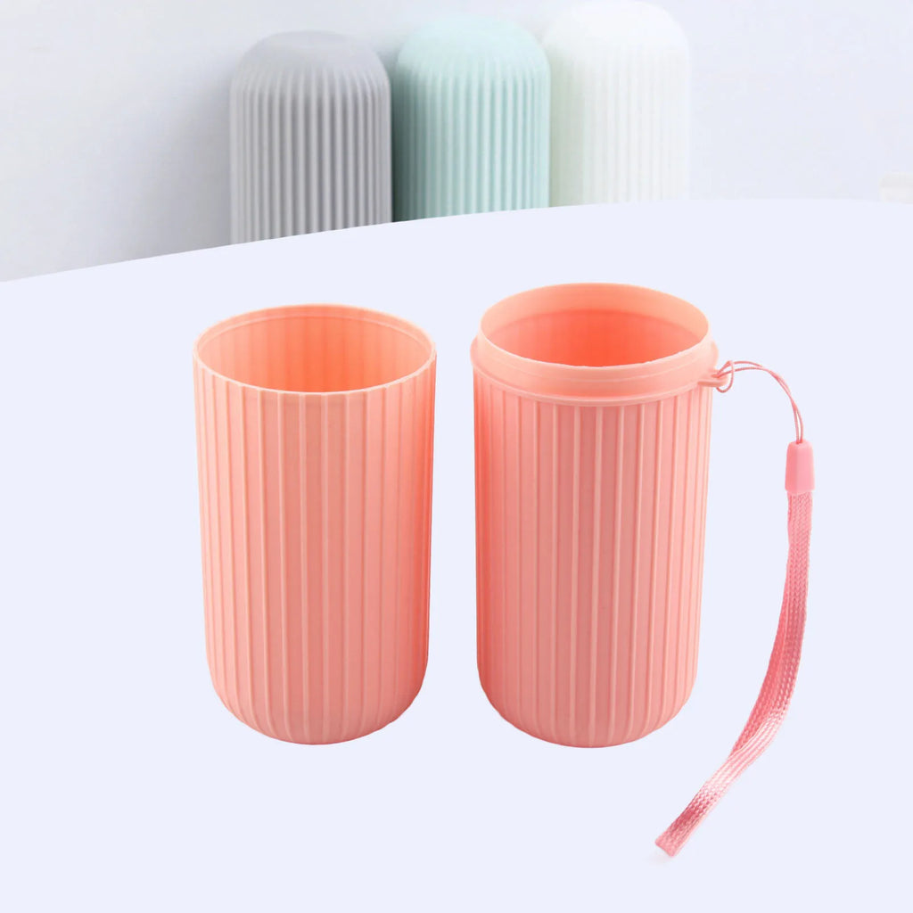 Travel Toothbrush Case Carrier Portable PP Slip Resistant Travel Toothbrush Cup with Cover