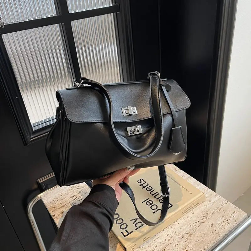 New Stylish Large-capacity Platinum Bag, Women's Casual Versatile Commuting Crossbody Bag, Modern Neutral Business Handbag