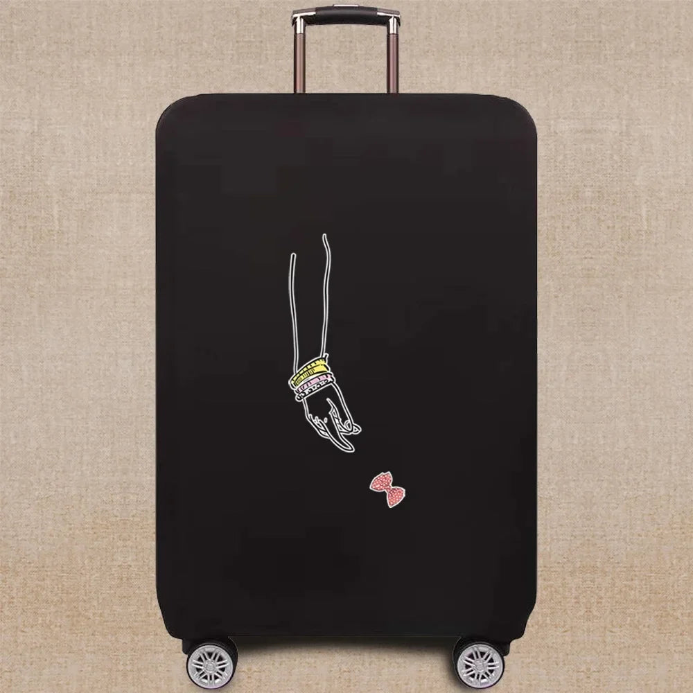 Travel Accessories Luggage Case Suitcase Dust Protective Cover 18-28 Inch Whitepicture Pattern Series Trolley Case Elastic Cover