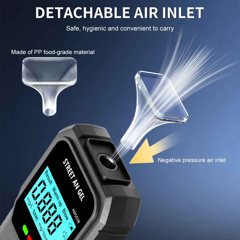 Portable Alcohol Tester with Voice Broadcast LCD Display Breath Alcohol Analyzer Breathalyzer Drunk Driving Checker for Personal
