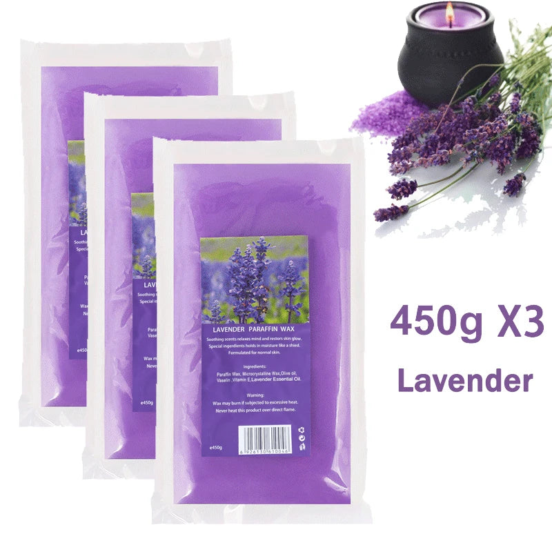 450g/200g Lavender Moisturizing Hands And Feet Mask Peel Off SPA Care Paraffin 1/3Pcs Paraffin Nourishing Hands Restores Gloss