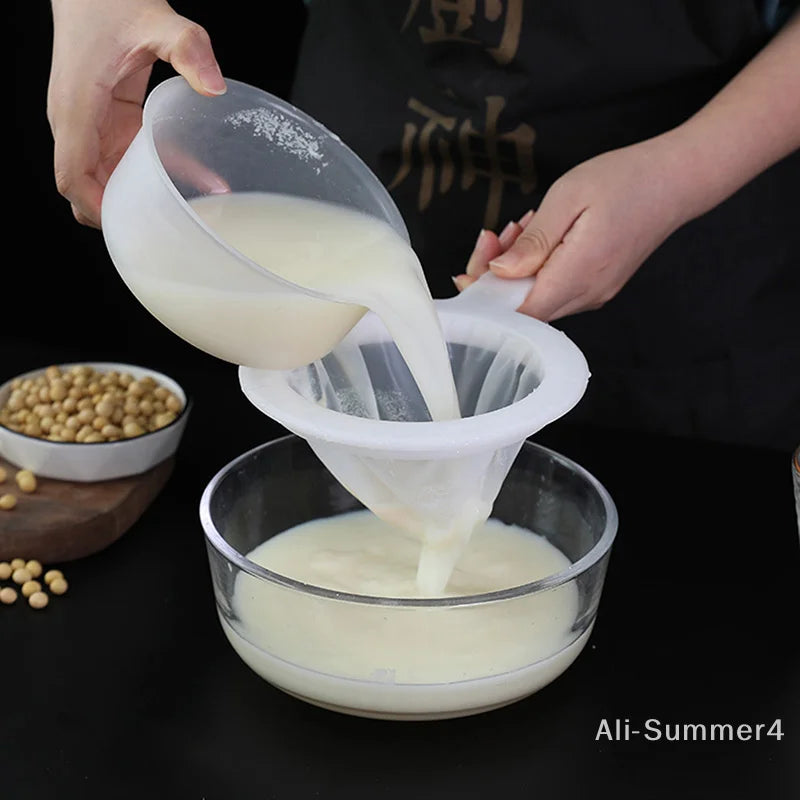 80/100/120/200/400 Mesh Ultra-fine Mesh Strainer Kitchen Nylon Mesh Filter Spoon for Suitable for Soy Milk Coffee Milk Yogurt