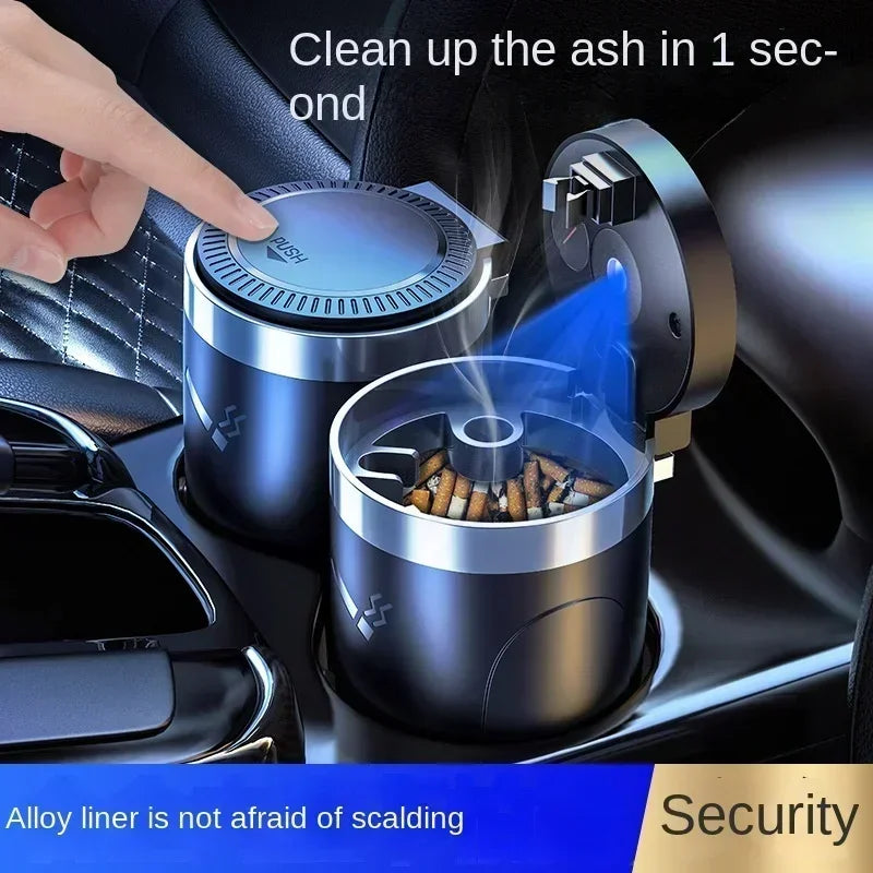 1PCS Portable Car Ashtray Holder With LED Light Detachable Car Cigarette Ashtray Cup With Lid Car Interior Accessories