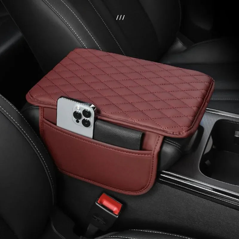 1pc Car armrest box with height pad and side storage bag multifunctional armrest pad
