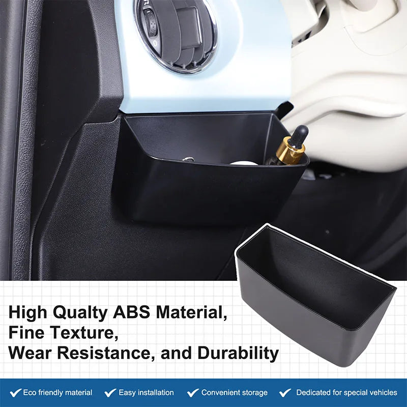 For Fiat 500 2010-2026 Car Dashboard Driving Position Storage Box Organizer Tray Coin Cell Phone Holder ABS Storage Accessories