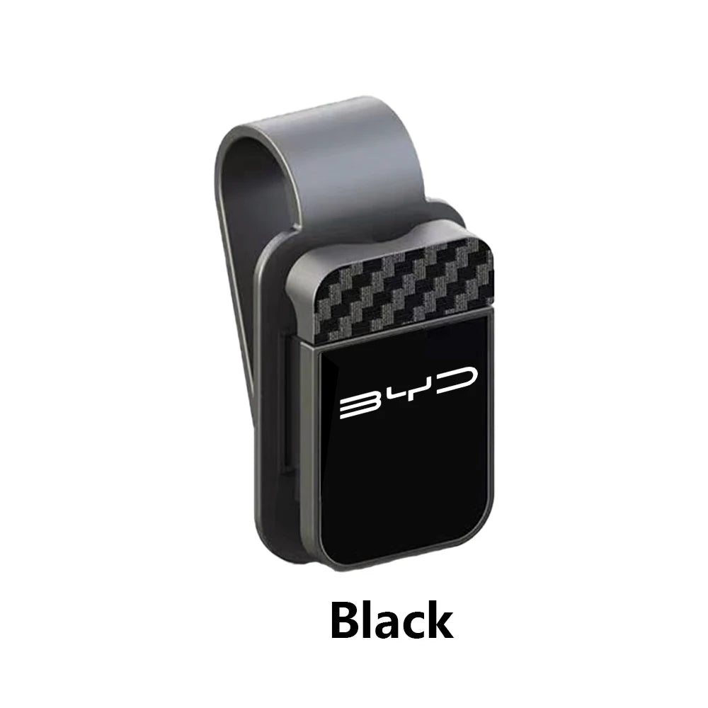 Car Sun Visor Glasses Clip Carbon Fiber Eyeglasses Sunglasses Storage For BYD F3 E6 Atto 3 Yuan Plus Song Max G3 I3 E3 Qin