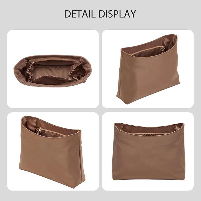 Nylon Purse Organizer Insert Custom-fit For Brooklyn 28 Lightweight Waterproof Handbag Shaper Protector with Zipper Pocket