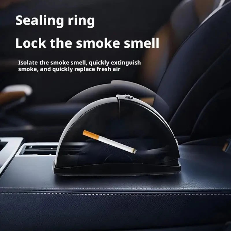 Car Ashtray Door Mounted Smokeless Ash Tray With Lid Portable Auto Truck Trash Bin Garbage Can Accessories