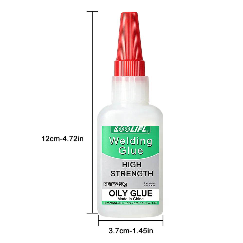 5PCS LOOLIFL 5g High Strength Oily Welding Glue, Instant Cyanoacrylate Adhesive for Wood Furniture, Metal, Plastic, Crafts, Woodworking, Ceramic, Leather, Shoe Sole, Glass, Pottery, Universal Fast Repair Glue