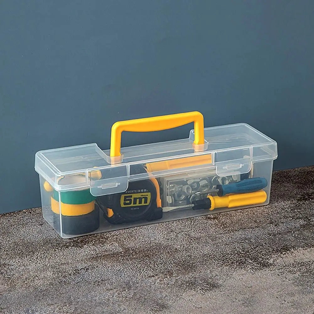 Portable Plastic Hardware Tool Box Transparent Tool Organizer Tool Storage Box Household Toolbox Parts Box