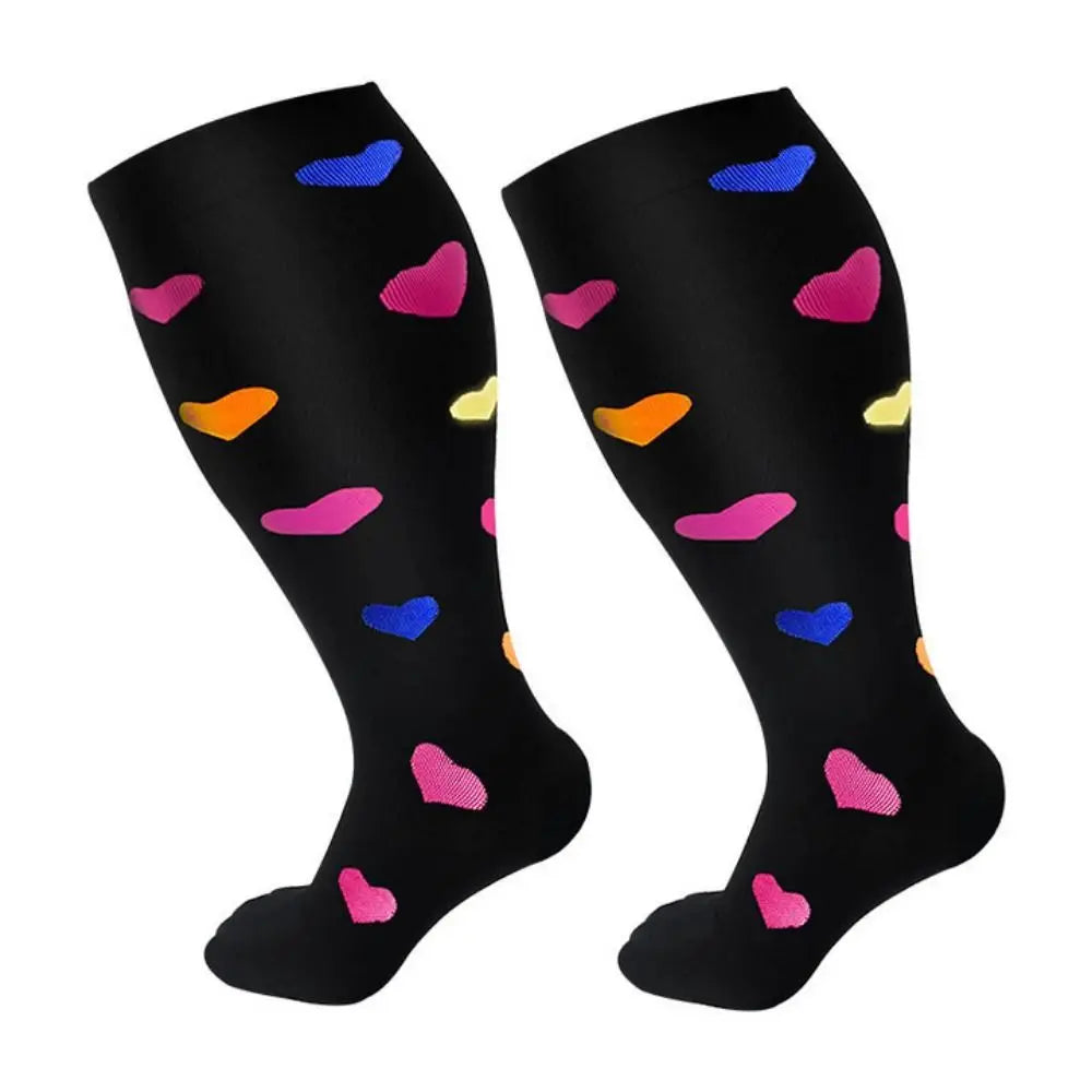 Plus Size Compression Socks Extra Wide Calf 2XL-4XL Knee High Stockings Circulation Swelling Support Soft Calves Leg Stockings