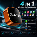 4-in-1 Wireless CarPlay Adapter For iPhone & Android Plug and Play Wired To Wireless Converte For Factory Wired CarPlay Vehicles