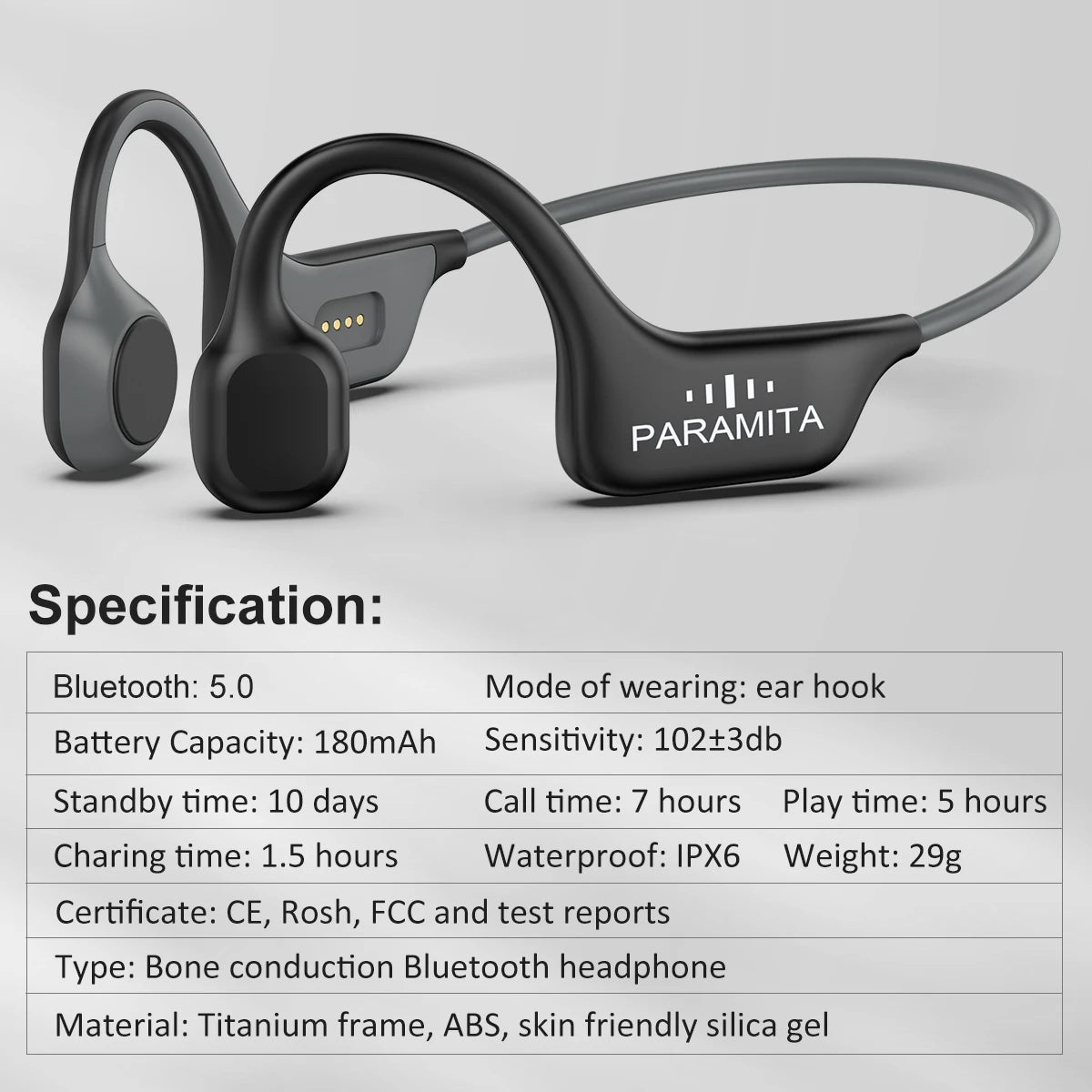 2024 Classic DG08 Bone Conduction Headphone Wireless Bluetooth Headset with MIC BT 5.3  Waterproof for Sport Running Workouts