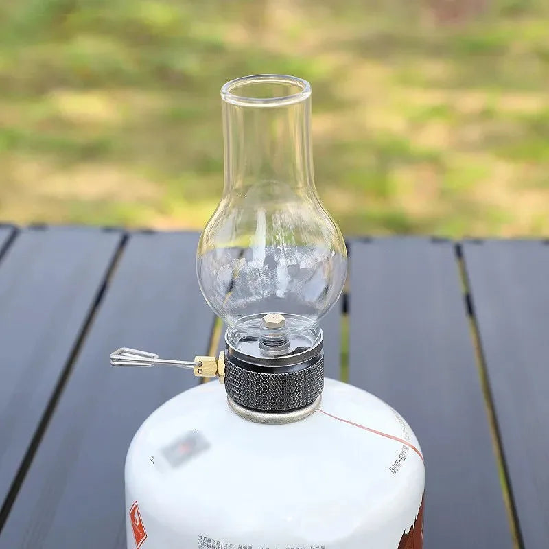 Portable Butane Gas Light，Suitable for Camping、Fishing and Picnic，Compact Outdoor Candle Light with Night Lighting