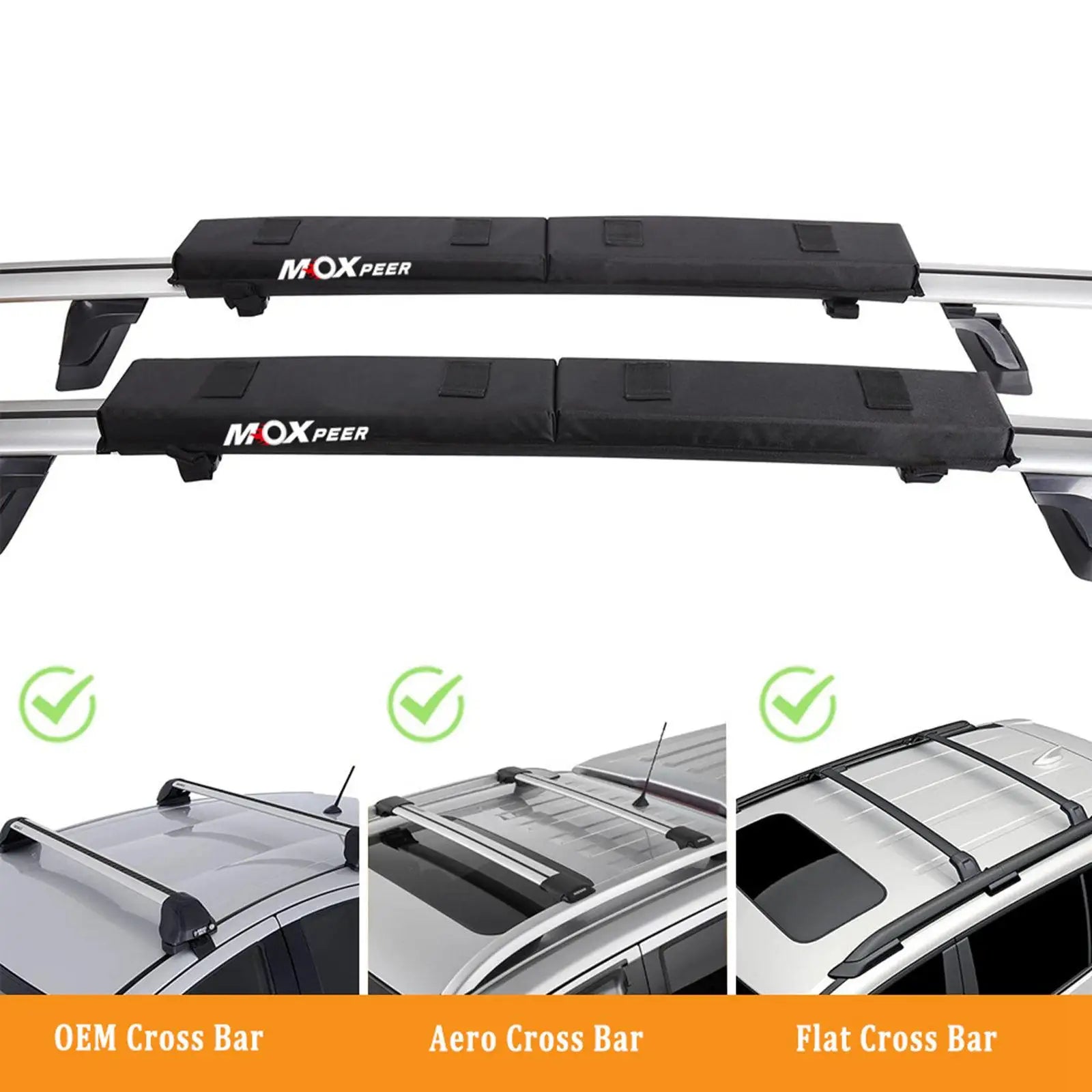 1 Set Car Soft Roof Rack Pads Set Universal Crossbar Pads Roof Crossbar Pads Automotive Accessories for Kayak Surfboard
