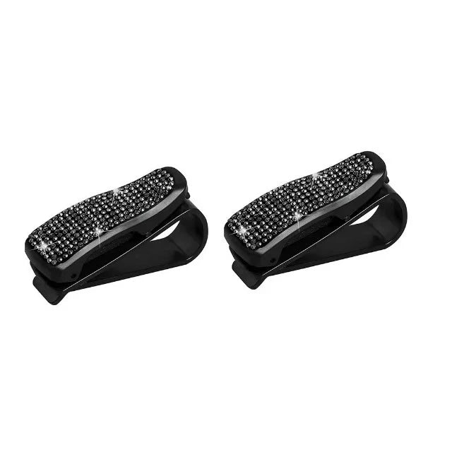 Car Sun Visor Sunglasses Clip Diamond Glasses Holder Eyeglasses Clips Card Ticket Holder Fastener Glasses Case Auto Accessories