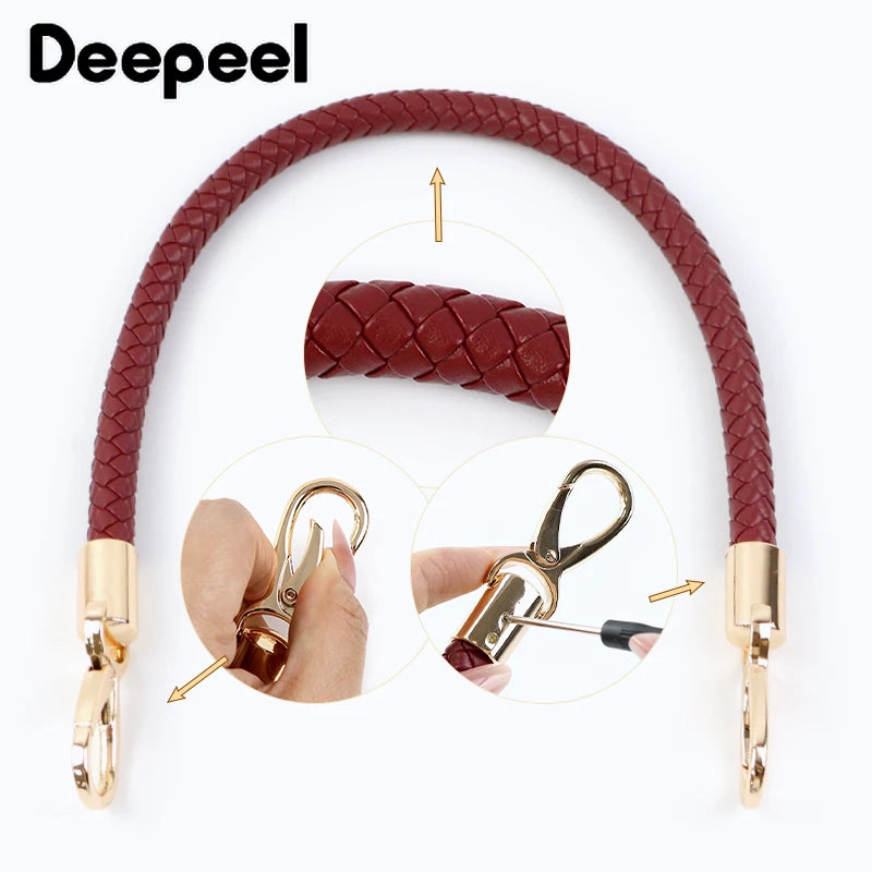 1Pc Deepeel 40-60cm PU Leather Bag Strap Handbag Handles Chain Women's Bags Shoulder Belt Metal Buckles Replacement  Accessories