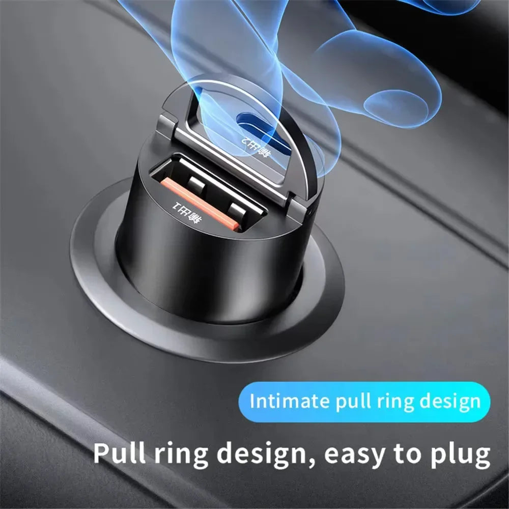 100W Mini Car Charger Fast Charging for IPhone QC3.0 Mini PD USB Type C Car Mobile Phone Charger for Xiaomi Samsung Huawei