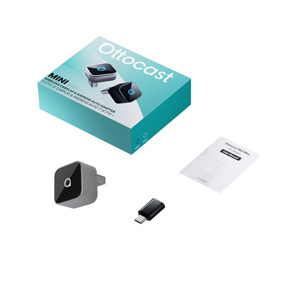 Ottocast Mini Slim Wireless Adapter Wireless CarPlay Android Auto For OEM Car Plug and Play WiFi Bluetooth Auto Connection