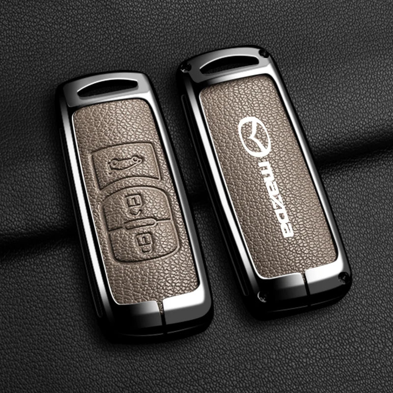 Zinc Alloy Car Key Holder for Mazda Axela Atenza 3 2 6 CX3 CX5 CX30 CX8 CX9 MX5 RX7 RX8 SKYACTIV Remote Protector Car Key Cover