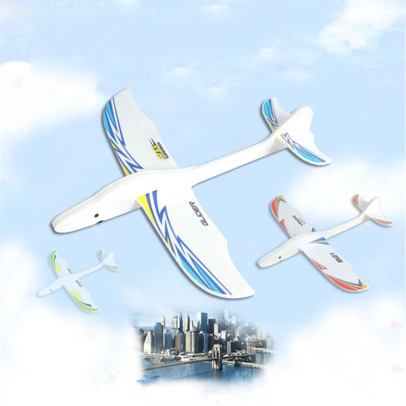 Foam Airplane Launcher Toy EPP Bubble Plane Glider Hand Throw Catapult Plane Toy for Kids Catapult Guns Aircraft Launcher Game