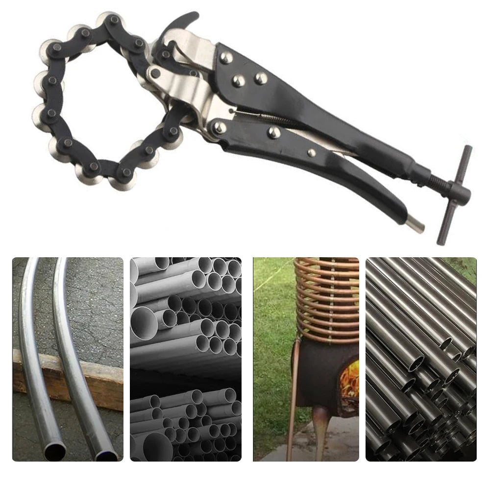Exhaust Pipe Cutter Tool Chain Tube Cutter Lock-grip Pliers Pipe Wrench Tool Chain Exhaust Pipe Cutter with Multi Wheel Blade