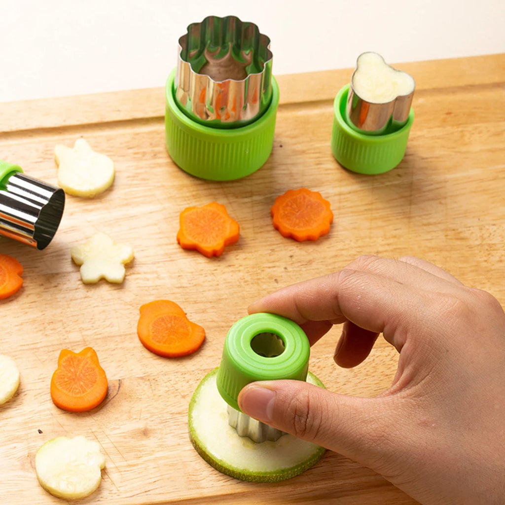 9PCS Stainless steel vegetable fruit flower cutter full hand protection butterfly face mold printing mold cake biscuit mold