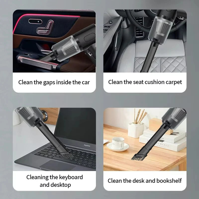 Handheld Car Vacuum Cleaner, 15000PA Portable Cordless, Dual use of blowing and suctionMulti-Nozzles, for Car, Home, Pet, Office