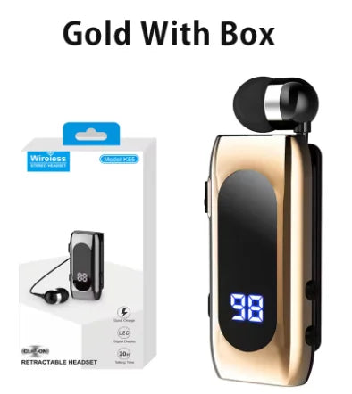 K55 Lavalier Business Cuffie Bluetooth 5.2 Tempo di conversazione/musica 20 ore, display digitale a LED, auricolari wireless con