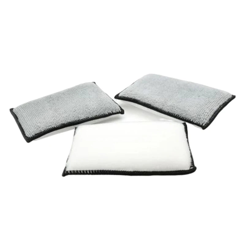 6pcs Car Interior Wash Pad Soft Absorbent Detailing Bristle Cleaning No Scratch Car Household Microfiber Scrubbing Sponge