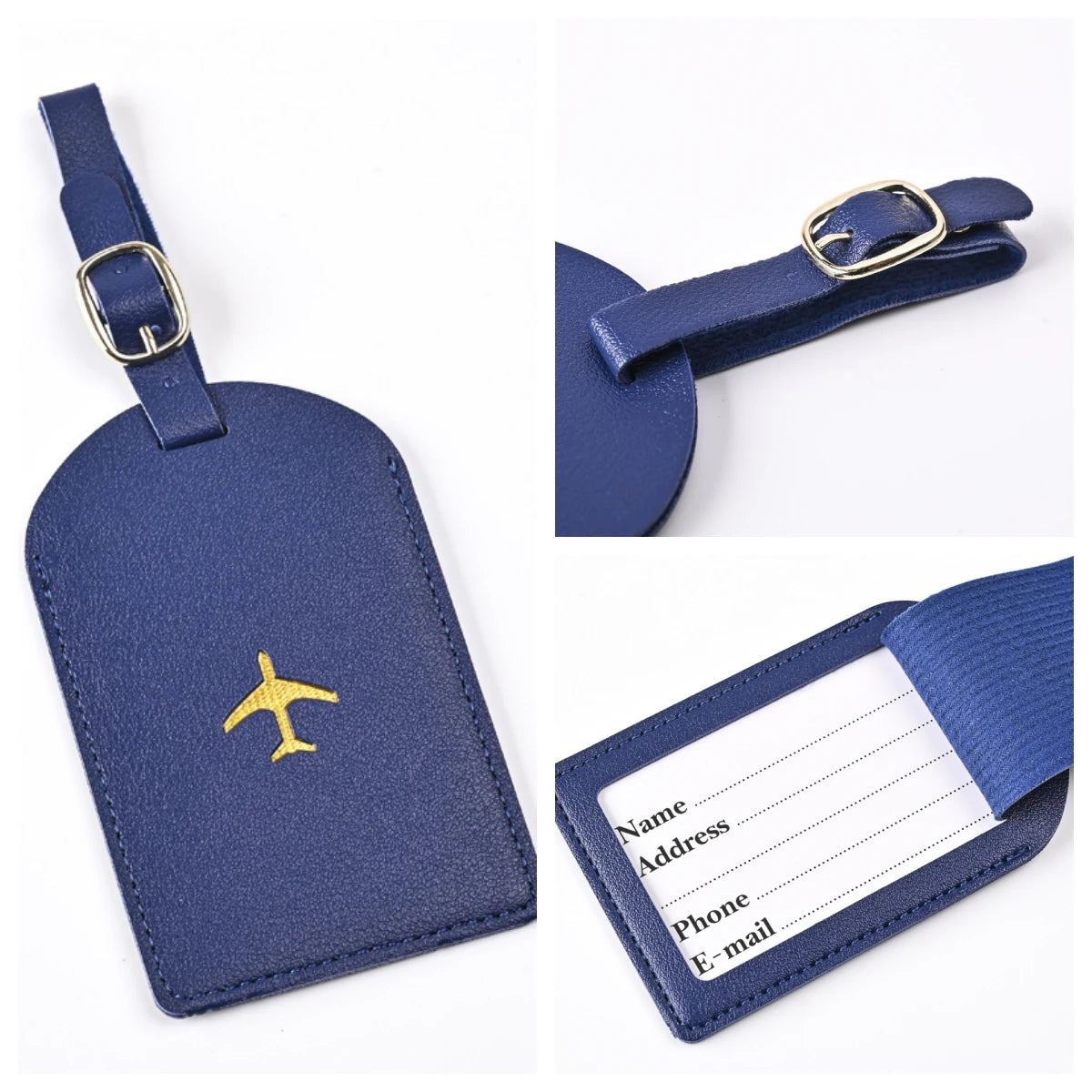 Thicken PU Hot Stamping Aircraft Boarding Pass Luggage Tag  Suitcase Name Label Travel Tags Luggage Tags Travel Accessories