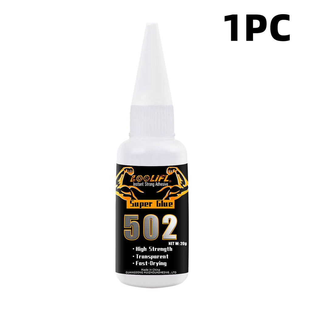 Super Strong Glue 502 High-Strength Fast-Drying Cyanoacrylate Adhesive, Suitable for Leather, Rubber, Wood, Metal, High-Strength Liquid Glue Tool, with Precision Dispenser