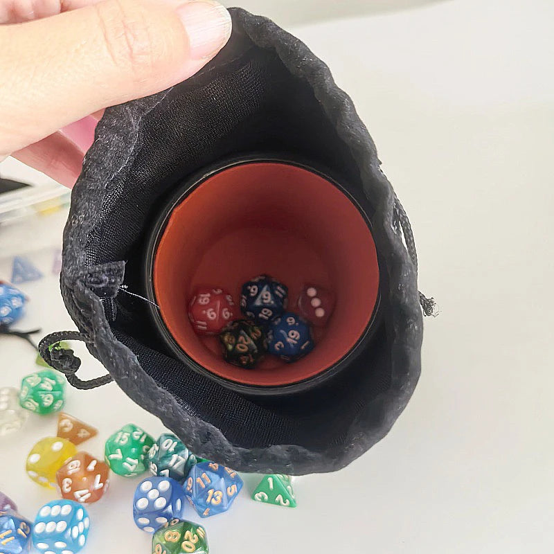 5 PCS Dice Bag pouch  Flannelette Small Big Black Drawstring Dice Bag For Collecting DND Dice