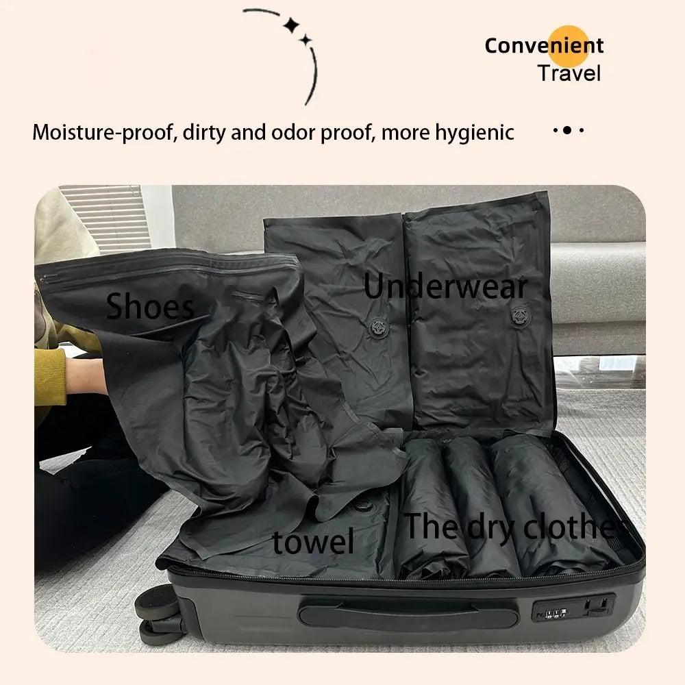 Reusable Hand Roll Vacuum Bags Space Saver Dustproof Vacuum Compression Bag Portable Luggage Vacuum Storage Bag for Travel